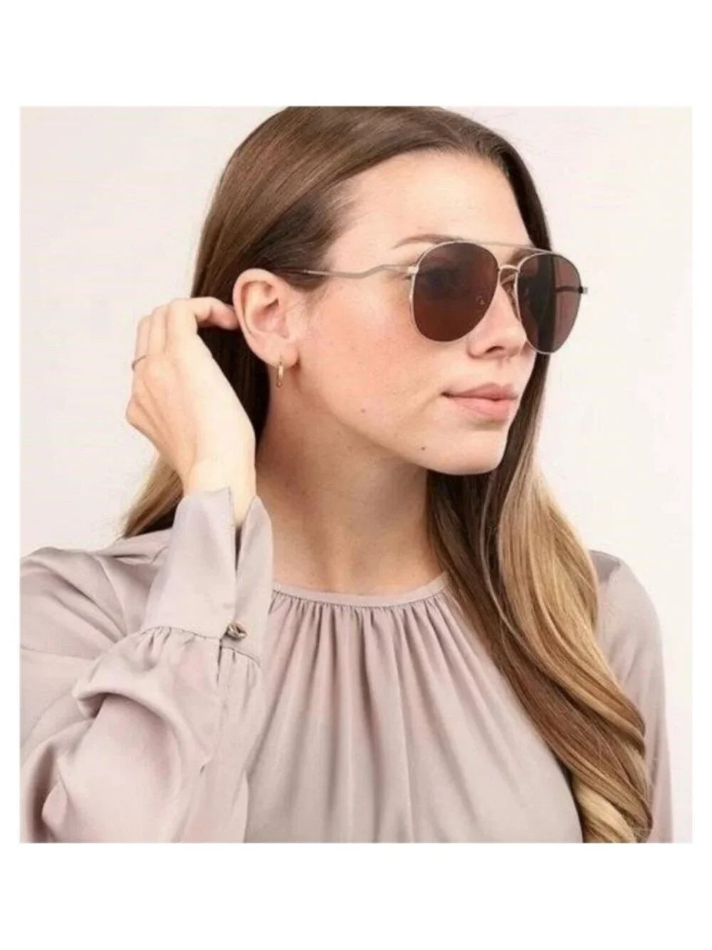 💯 - New Authentic Gucci Brown Pilot Ladies Sunglasses GG0969S 002 - Picture 4 of 12